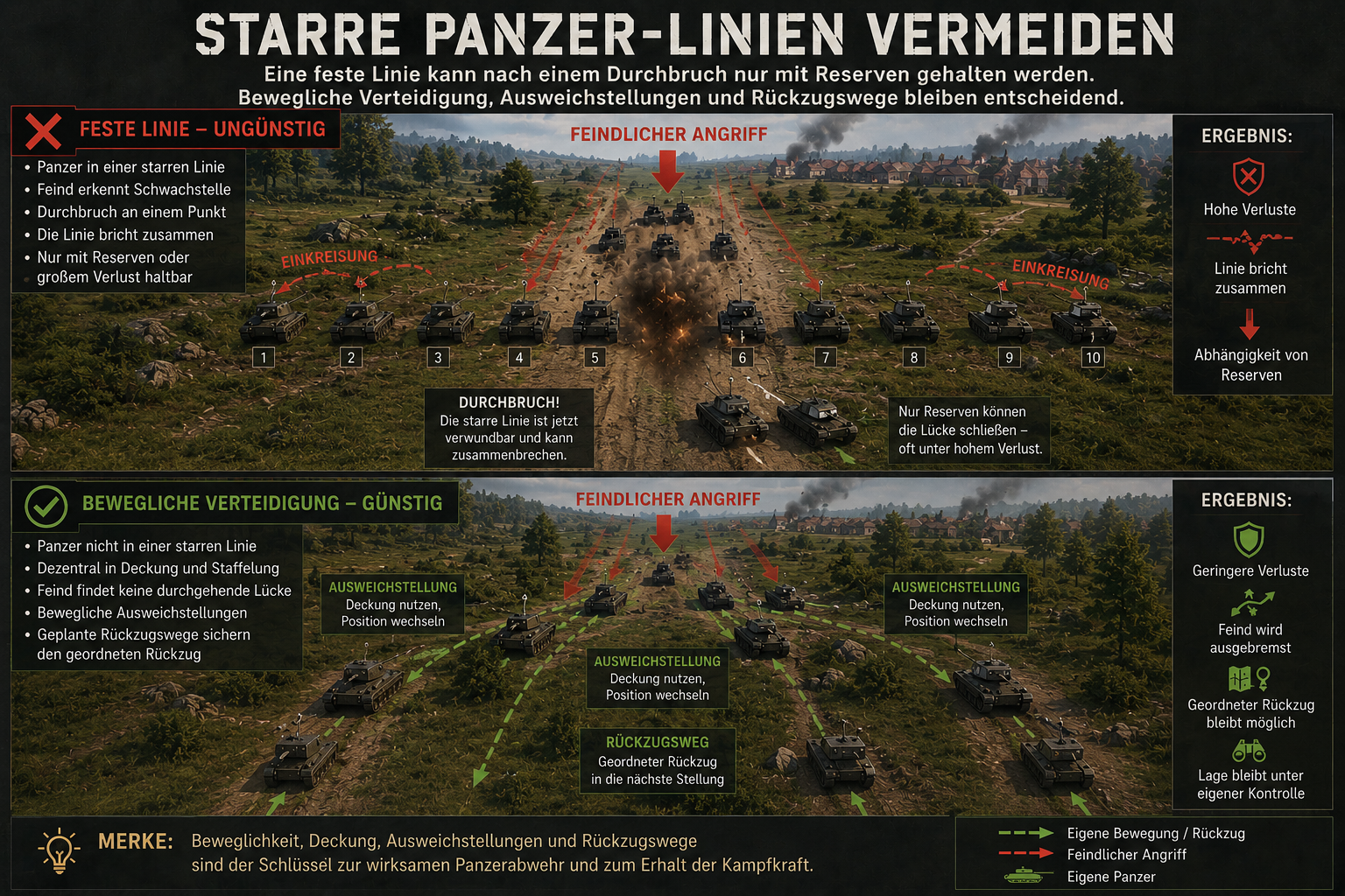 Starre Linien vermeiden